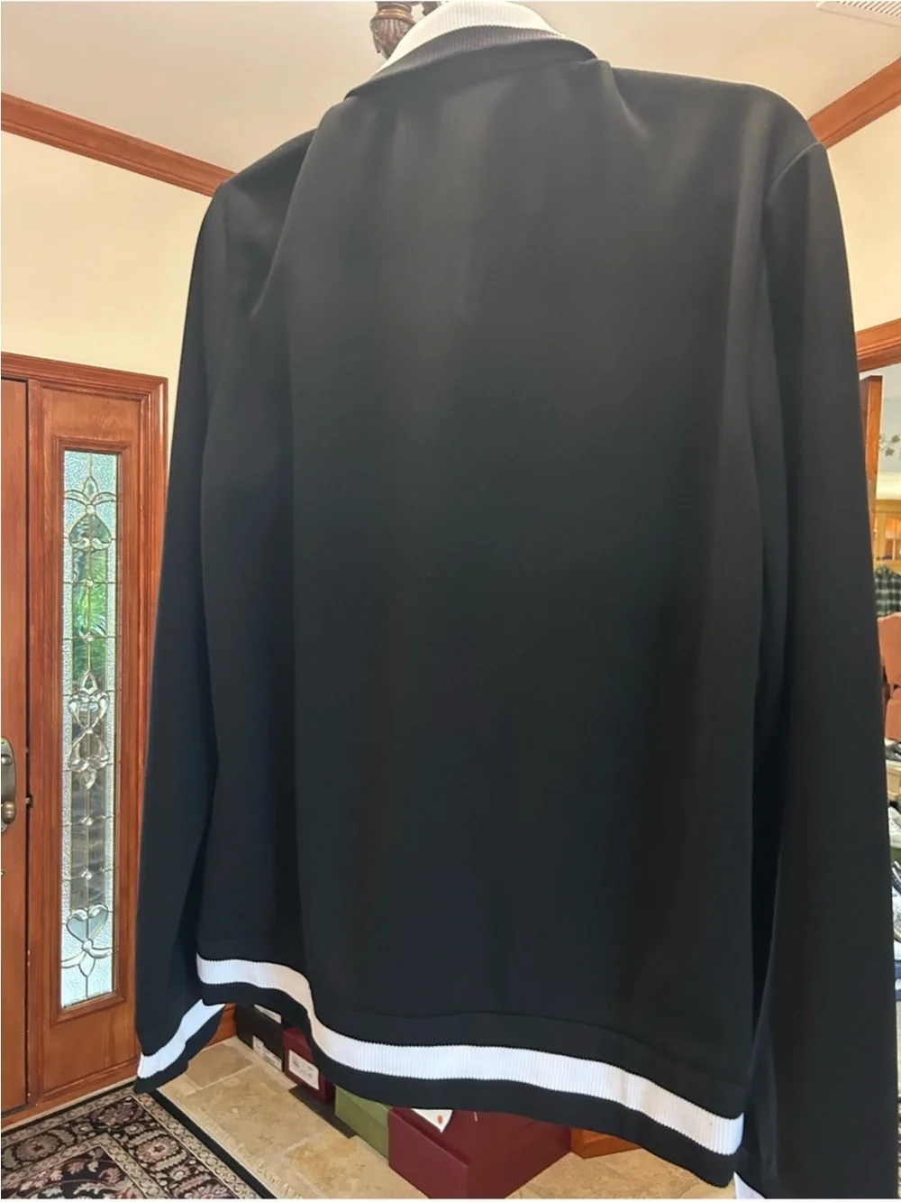 Men’s Gucci jersey technical, zip up jacket, web, trim, size medium, made Italy